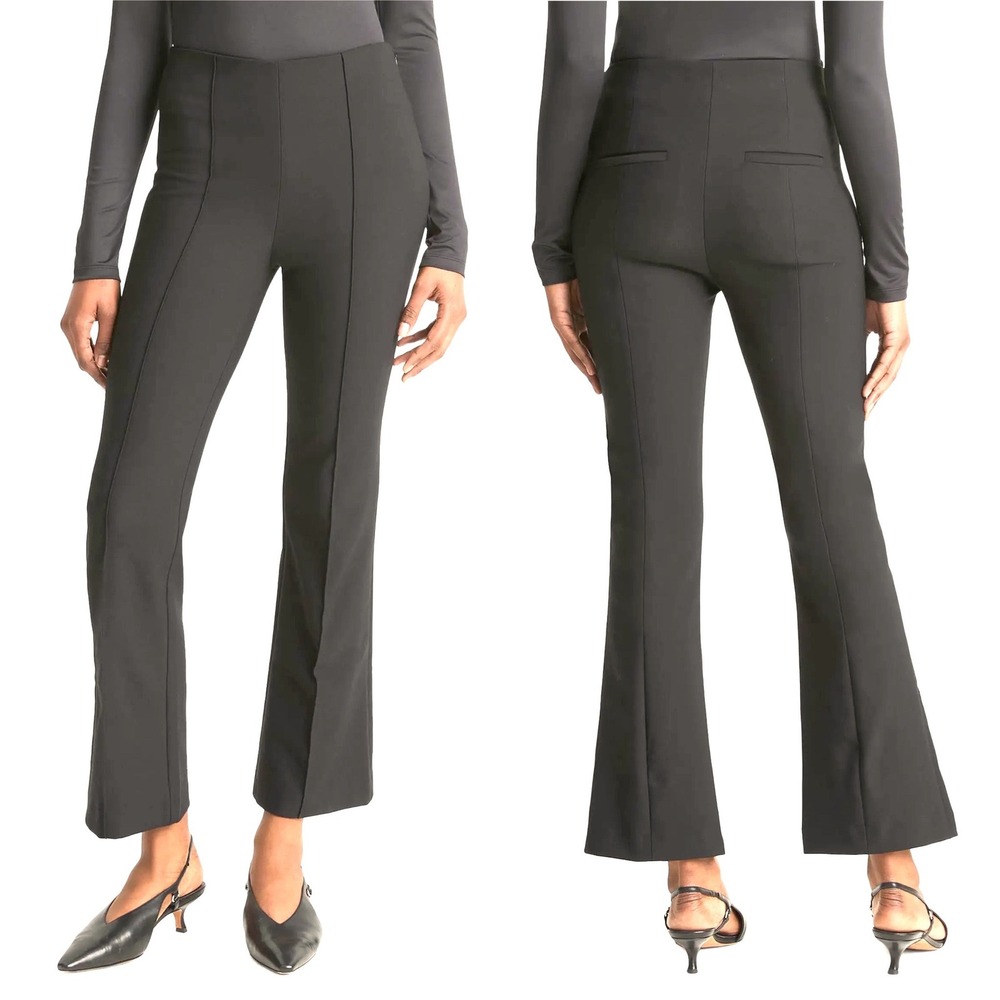 Vince Niki Mid Rise‎ Pintuck Crop Flare Pants Size 2 Dark Olive Green